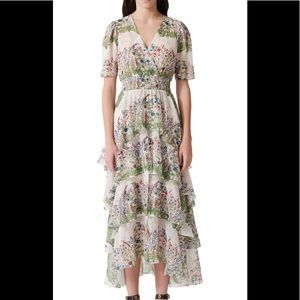 Maje Paris ruffled floral dress